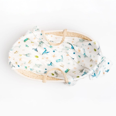 Otulacz Bambusowy dla Niemowląt Layette Ocean