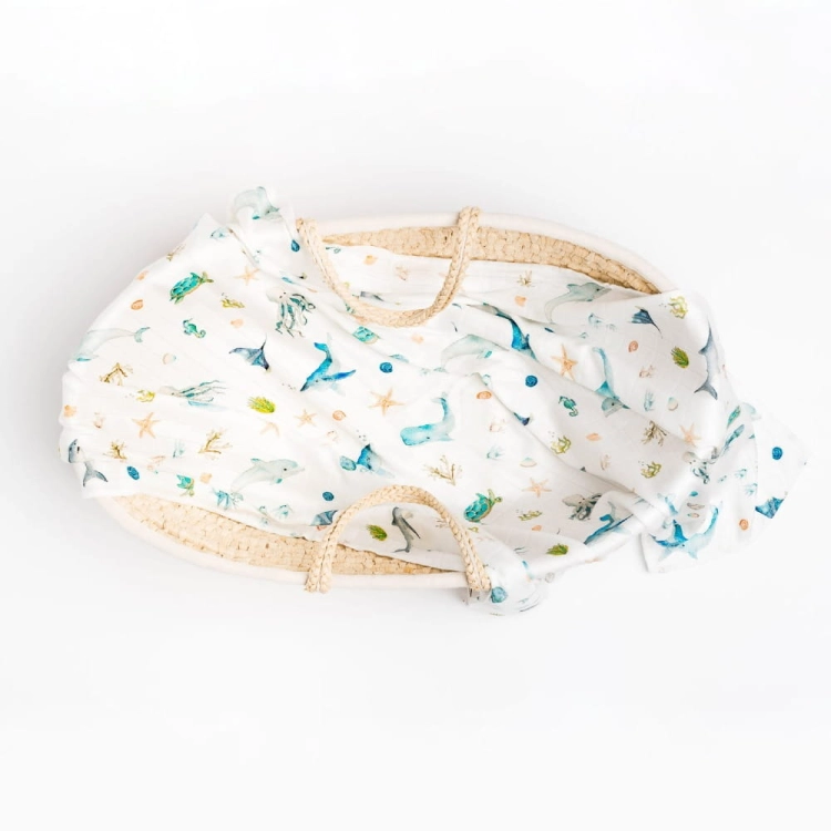 Otulacz Bambusowy dla Niemowląt Layette Ocean