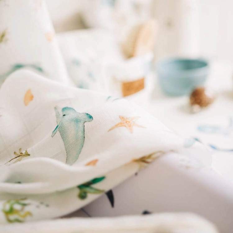 Otulacz Bambusowy dla Niemowląt Layette Ocean