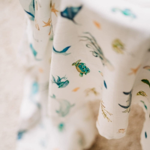 Otulacz Bambusowy dla Niemowląt Layette Ocean