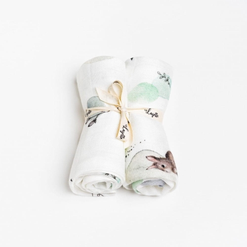 Pieluszki Bambusowe dla Niemowląt 2-pak Layette Bunny