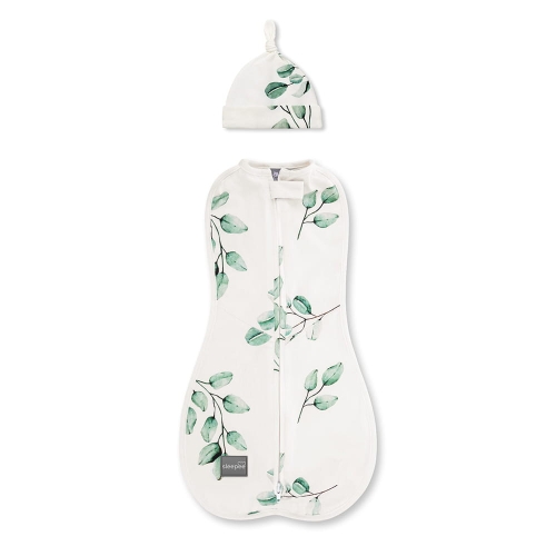 Otulacz dla Niemowlaka z Czapeczką First Step Eukaliptus - Sleepee