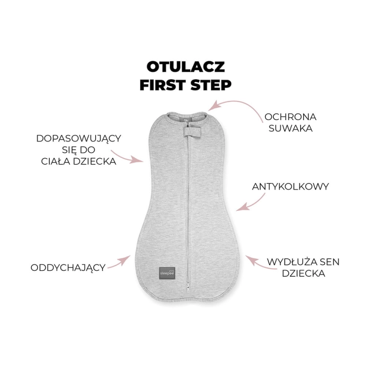 Otulacz dla Niemowlaka z Czapeczką First Step Eukaliptus - Sleepee