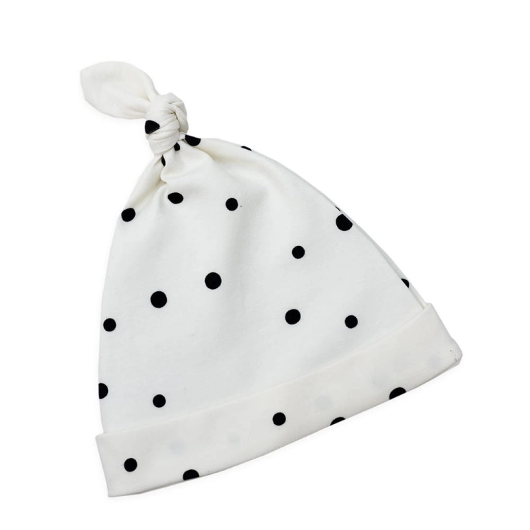 Czapeczka dla Niemowlaka Krasnal 2-pak Czarne Kropki/Bloom - Sleepee