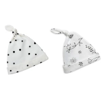 Czapeczka dla Niemowlaka Krasnal 2-pak Czarne Kropki/Bloom / Sleepee