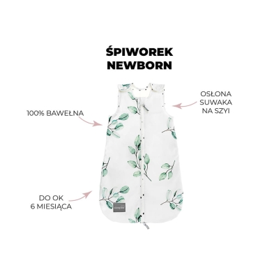 Śpiworek Niemowlęcy do Spania NewBorn Eukaliptus - Sleepee