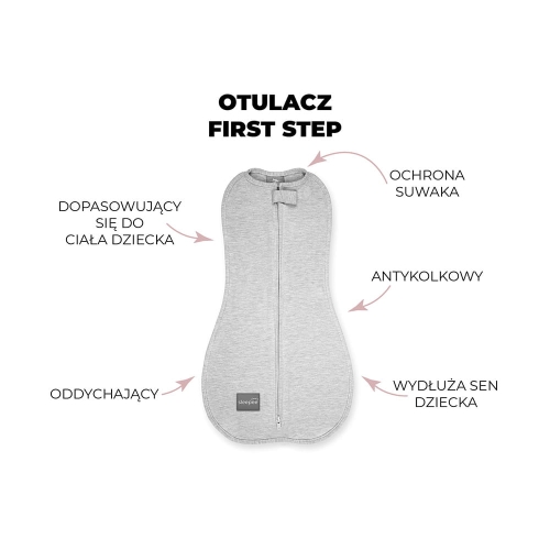 Otulacz dla Niemowlaka z Czapeczką First Step Czarne Kropki - Sleepee