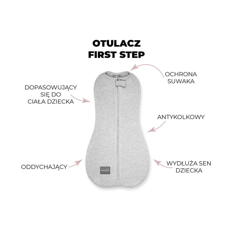 Otulacz dla Niemowlaka z Czapeczką First Step Czarne Kropki - Sleepee