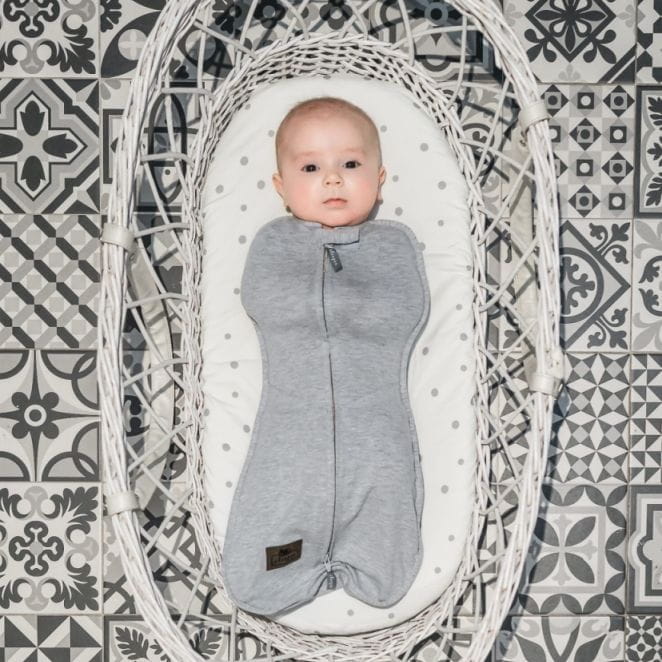 Otulacz dla Niemowlaka z Czapeczką First Step Melanżowy Szary -  Sleepee