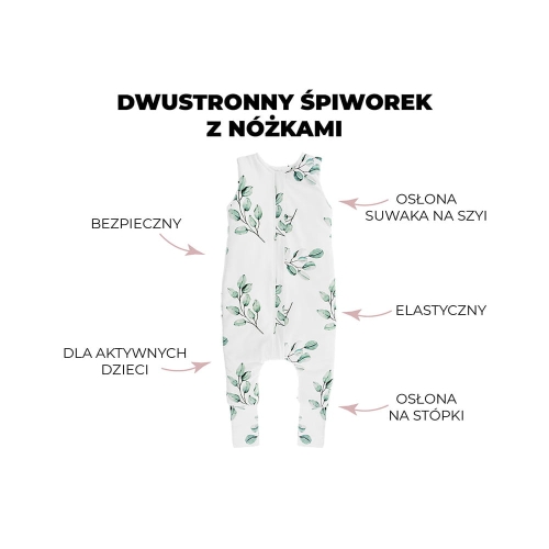Śpiworek Niemowlęcy do Spania Dwustronny z Nóżkami Szare Kropki/Czarne Kropki 1-2 Lata — Sleepee