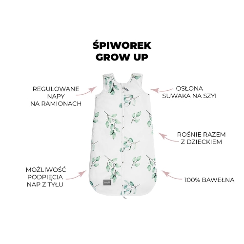 Śpiworek Niemowlęcy do Spania Grow Up Eukaliptus — Sleepee
