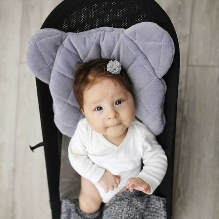 Poduszka dla Niemowlaka do Wózka Misiowa Royal Baby Denim Niebieska — Sleepee