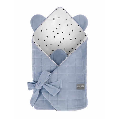 Rożek Niemowlęcy Wiązany Bawełniany Royal Baby Denim Niebieski — Sleepee