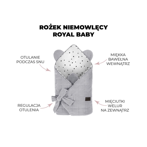 Rożek Niemowlęcy Wiązany Bawełniany Royal Baby Denim Niebieski — Sleepee