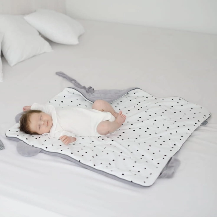 Rożek Niemowlęcy Wiązany Bawełniany Royal Baby Grey-Pink Szaro Różowy — Sleepee