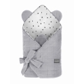 Rożek Niemowlęcy Wiązany Bawełniany Royal Baby Grey-Grey Szary — Sleepee