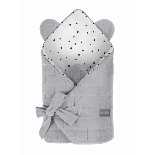 Rożek Niemowlęcy Wiązany Bawełniany Royal Baby Grey-Grey Szary — Sleepee