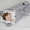Rożek Niemowlęcy Wiązany Bawełniany Royal Baby Grey-Grey Szary — Sleepee