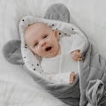 Rożek Niemowlęcy Wiązany Bawełniany Royal Baby Grey-Grey Szary — Sleepee