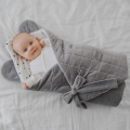 Rożek Niemowlęcy Wiązany Bawełniany Royal Baby Grey-Grey Szary — Sleepee