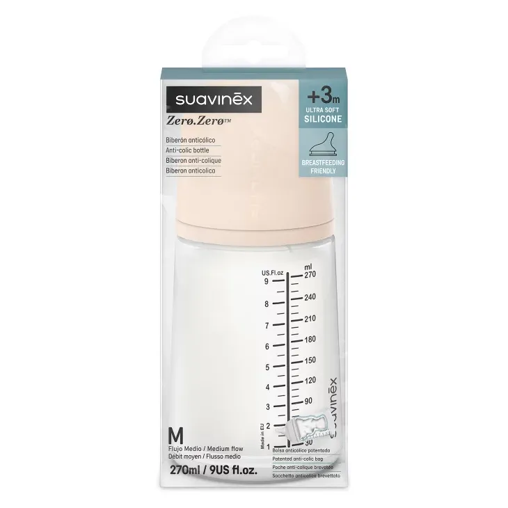 Butelka Ze Smoczkiem o Średnim Przepływie 270ml Zero Zero - Suavinex