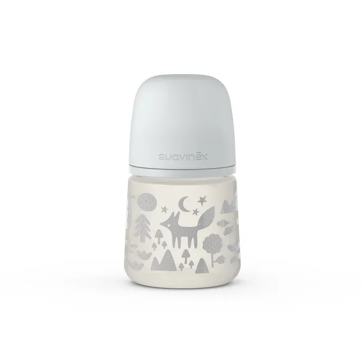 Butelka Ze Smoczkiem Fizjologicznym Sx Pro o Wolnym Przepływie Prints Fox Szary 150ml - Suavinex