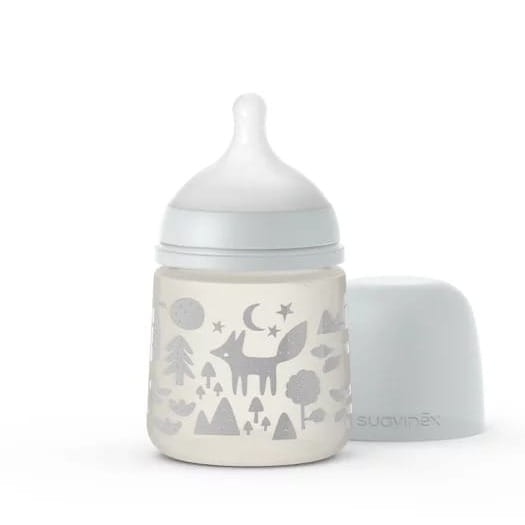 Butelka Ze Smoczkiem Fizjologicznym Sx Pro o Wolnym Przepływie Prints Fox Szary 150ml - Suavinex