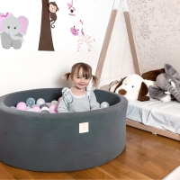 Suchy Basen z Kulkami dla Dzieci 200 szt Okrągły Ciemnoszary