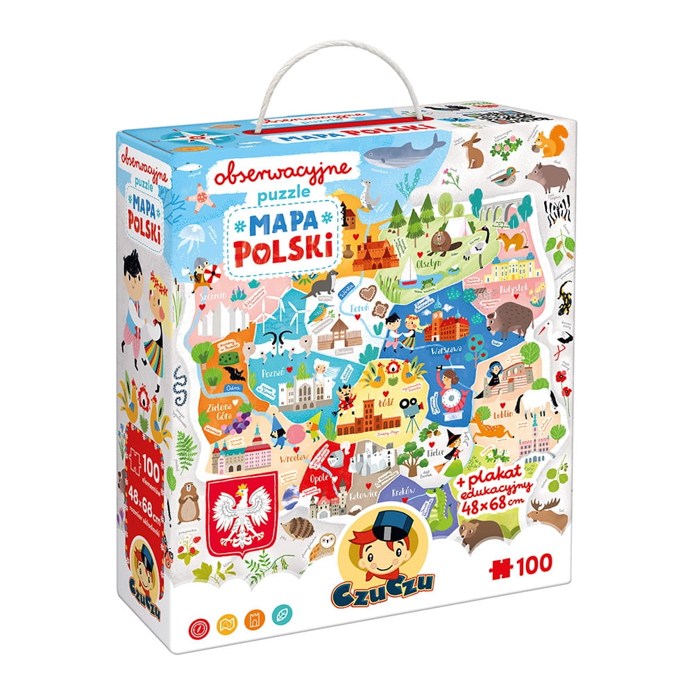 Obserwacyjne puzzle Mapa Polski 100el 5+ / Czuczu