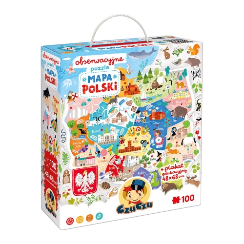 CzuCzu Obserwacyjne puzzle Mapa Polski 100el 5+