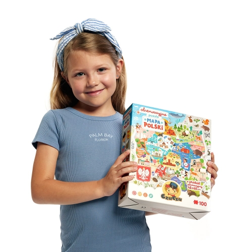 CzuCzu Obserwacyjne puzzle Mapa Polski 100el 5+