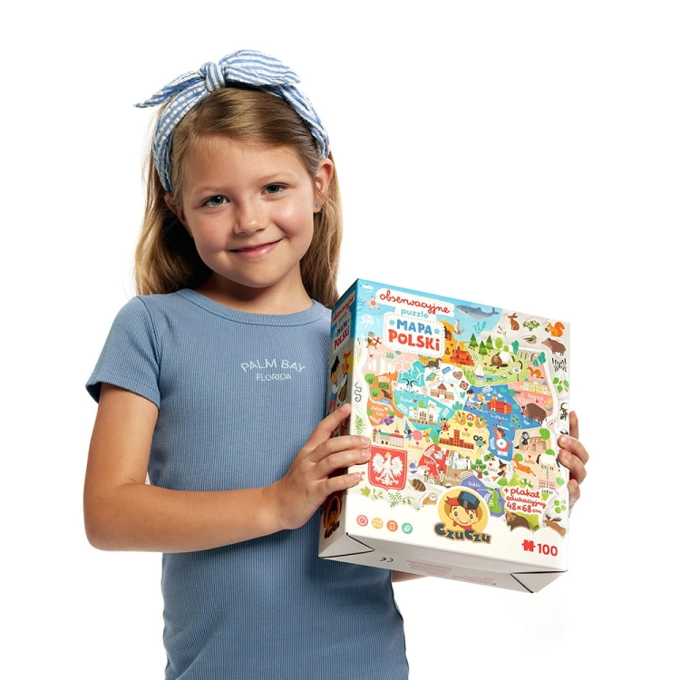 CzuCzu Obserwacyjne puzzle Mapa Polski 100el 5+