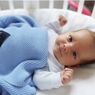Kocyk dla Niemowlaka Bambusowy Lullalove Baby Blue Niebieski
