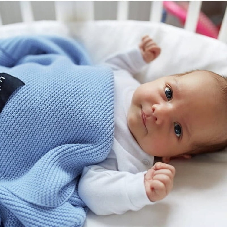 Kocyk dla Niemowlaka Bambusowy Lullalove Baby Blue Niebieski