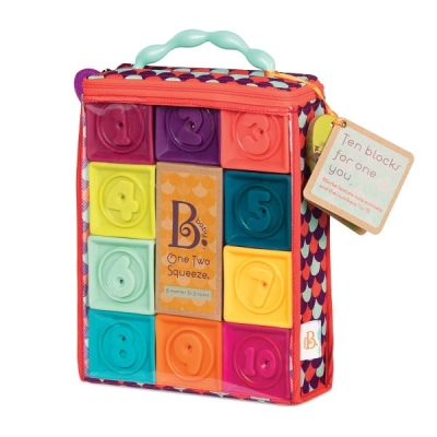 One Two Squeeze – klocki miękkie - zestaw mały - Miętowy BX1481Z / B.toys