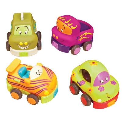 Wheeee-ls! - zestaw 4 autek z napędem - zielony BX1995Z / B.toys
