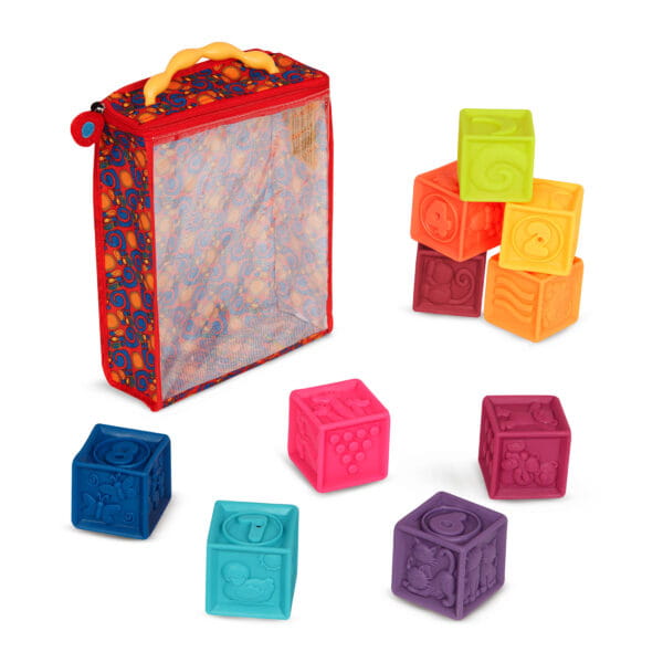 One Two Squeeze – klocki miękkie - zestaw mały - Miętowy BX1481Z / B.toys
