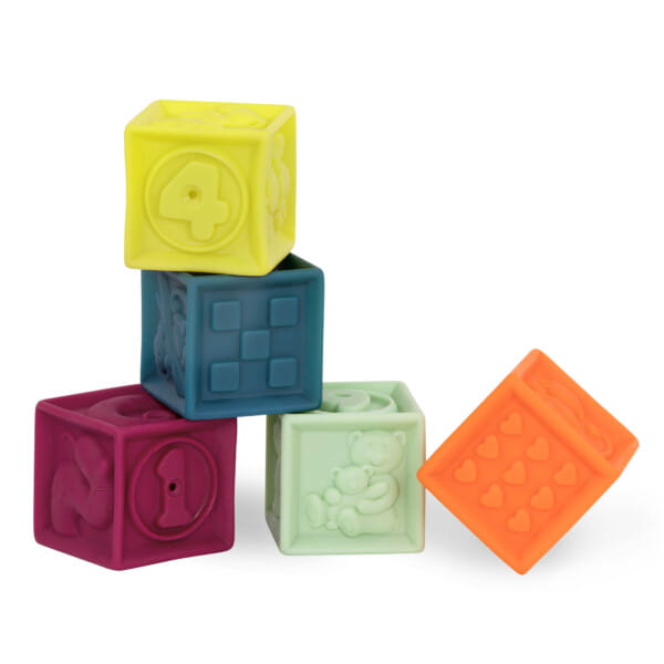 One Two Squeeze – klocki miękkie - zestaw mały - Miętowy BX1481Z / B.toys