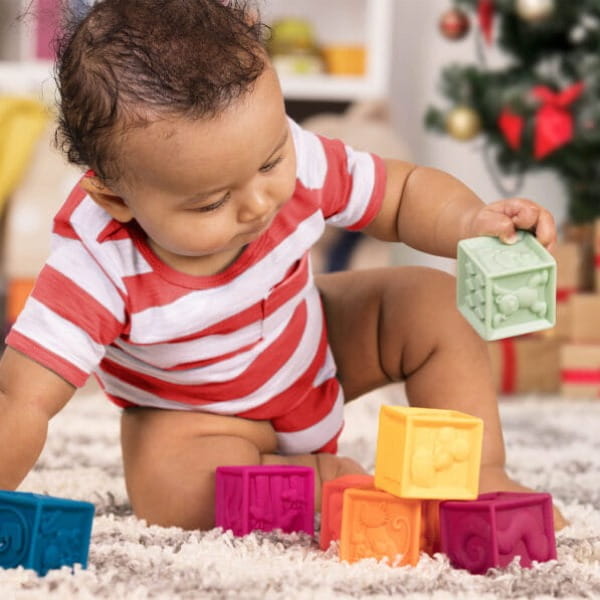 One Two Squeeze – klocki miękkie - zestaw mały - Miętowy BX1481Z / B.toys