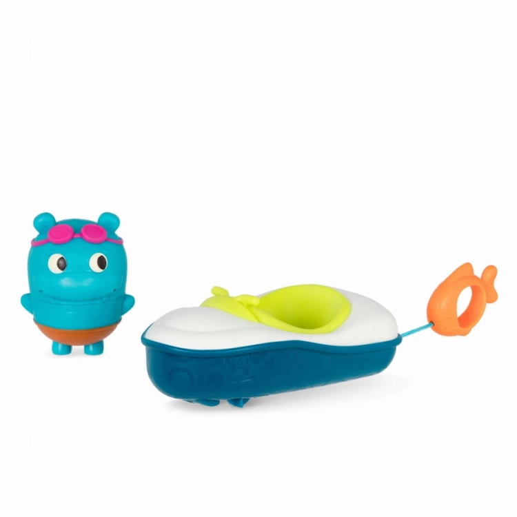 Pull & Go Rider – łódka z napędem i ROZKRĘCANĄ sikawką BX2298Z / B.toys