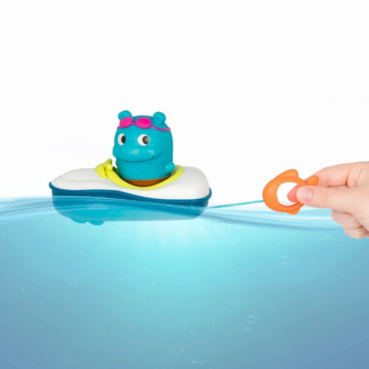 Pull & Go Rider – łódka z napędem i ROZKRĘCANĄ sikawką BX2298Z / B.toys
