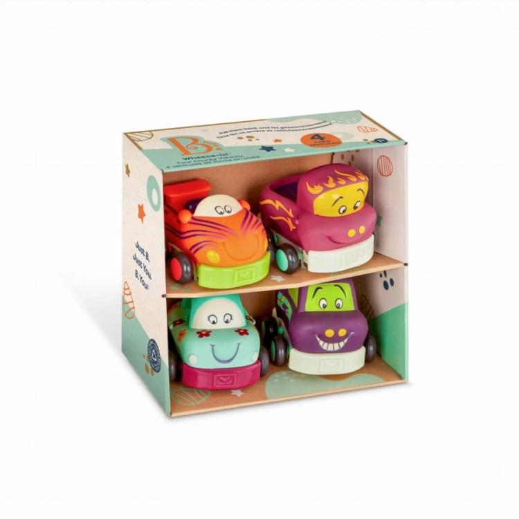 Wheeee-ls! - zestaw 4 autek z napędem - miętowy BX2293Z / B.toys