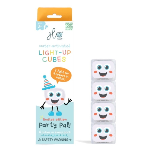 Kostki sensoryczne świecące w wodzie Party Pal - zabawka kąpielowa, wielokolorowa / Glo Pals