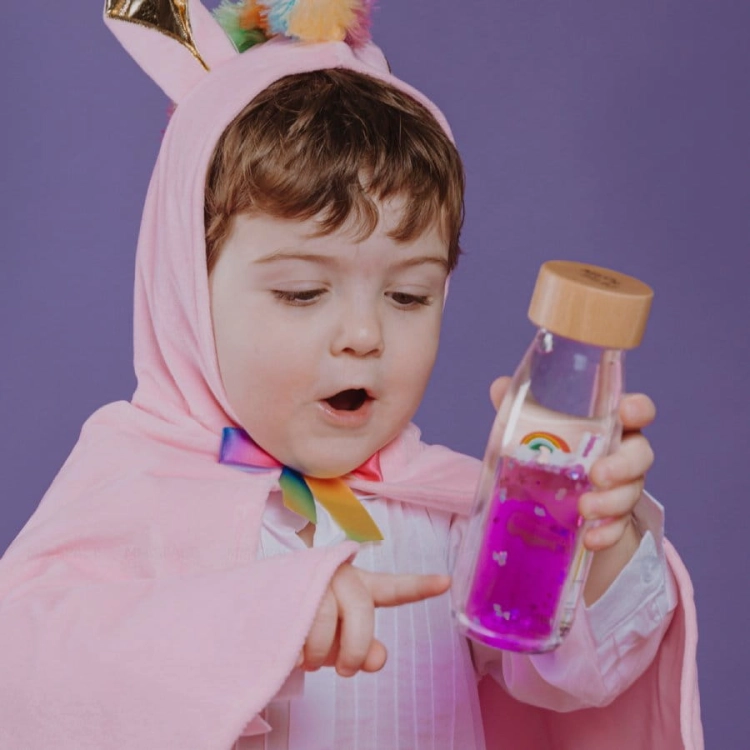 Butelka sensoryczna dwufazowa Move kraina jednorożca / Petit Boum