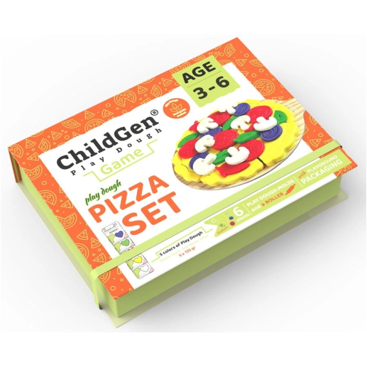 Zestaw kreatywny PIZZA, 100% NATUALNA ciastolina i akcesoria / ChildGen