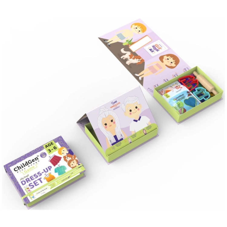 Zestaw kreatywny MODA - ubieranki i fryzury, 100% NATUALNA ciastolina i akcesoria / ChildGen