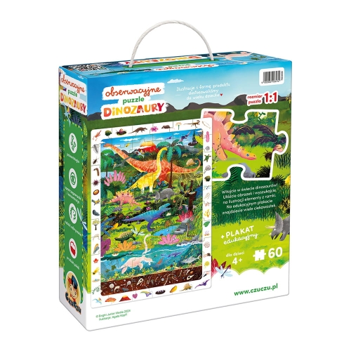 Obserwacyjne puzzle Dinozaury 60el. 4+ / Czuczu
