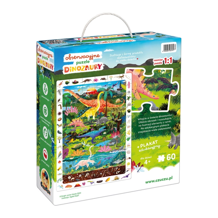Obserwacyjne puzzle Dinozaury 60el. 4+ / Czuczu