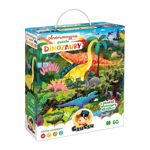 Obserwacyjne puzzle Dinozaury 60el. 4+ / Czuczu