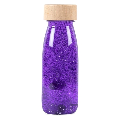 Butelka sensoryczna dwufazowa FLOAT fioletowa / Petit Boum